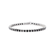 Mabina Bracciale tennis in argento con zirconi neri ottagonali 533978-20